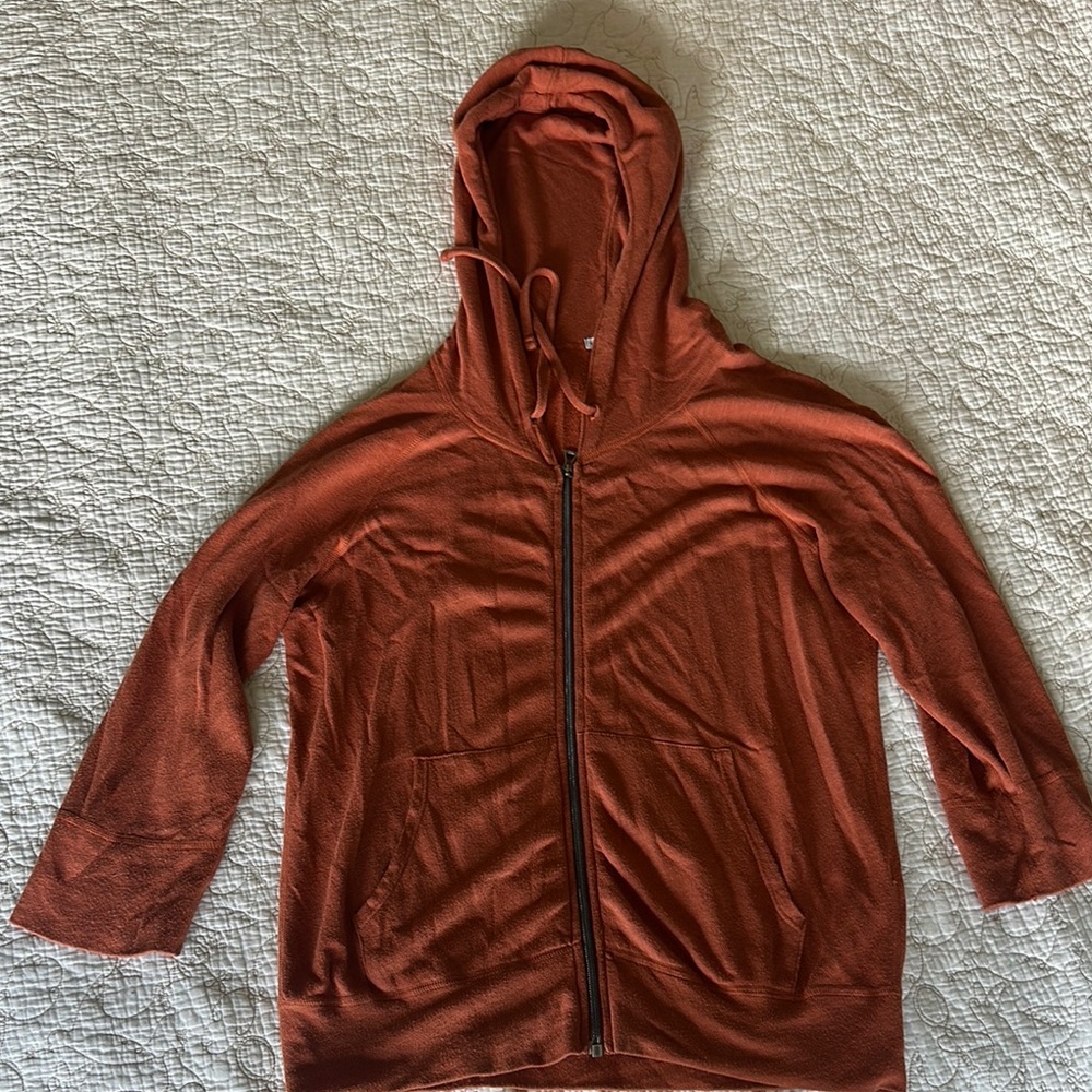 James Perse Terracotta Zip-Up Hoodie